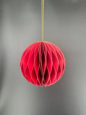 Boule de Noël : origami rouge - 10 cm