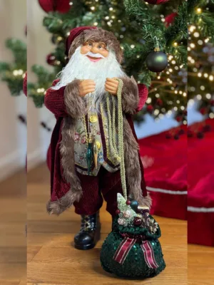 Jouet de Noël : Père Noël Bourgogne - 64 cm