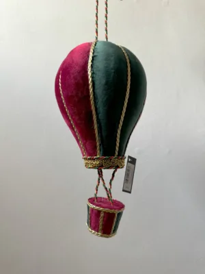 Ornement de Noël : Ballon aérostat suspendu - 30 cm