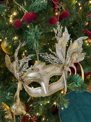 Ornement de Noël : Masque doré - 26cm