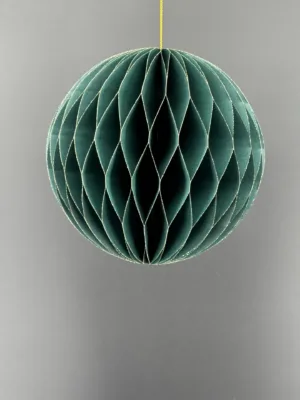 Boule de Noël : origami vert foncé - 15 cm