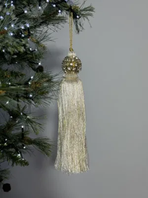 Ornement de Noël : gland de sapin, doré - 25 cm