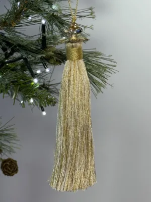 Ornement de Noël : gland de sapin, doré - 15 cm