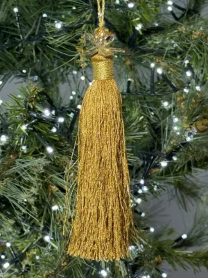 Ornement de Noël : gland de sapin, doré - 15 cm