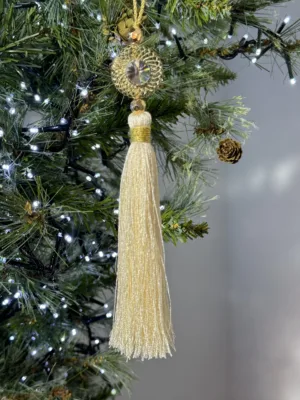 Ornement de Noël : gland de sapin, doré - 15 cm