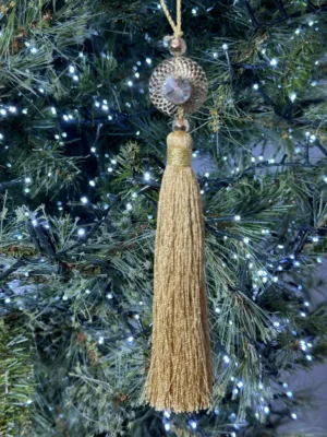 Ornement de Noël : gland de sapin, doré  - 15 cm