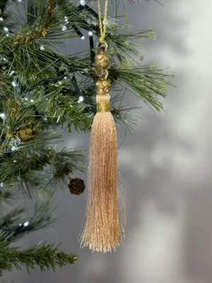 Ornement de Noël : gland de sapin  - 15 cm, citrouille claire