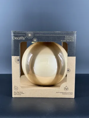 Boule de Noël : en verre émaillé Couleur perle, D-15 cm