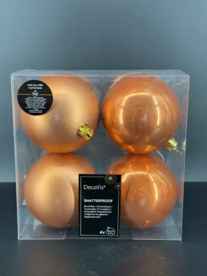 Boule de Noël : mix en couleur citrouille, D-10 cm