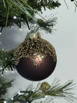 Boule de Noël : Boule, verre, 6 cm, couleur "Ruby Nights", mat