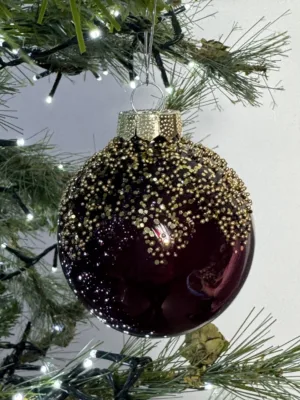 Boule de Noël : Boule, verre, 6 cm, couleur "Ruby Nights", lisse