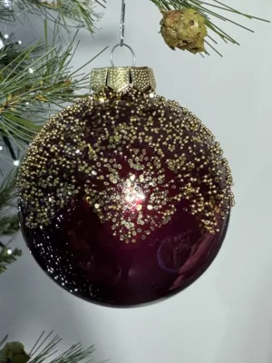 Boule de Noël : Boule, verre, 8 cm, couleur "Ruby Nights", lisse