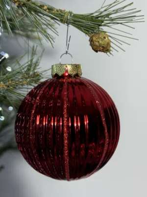 Boule de Noël : Boule, verre, 10 cm, rouge