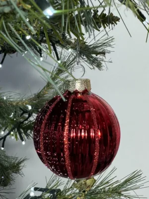 Boule de Noël : Boule, verre, 6 cm, rouge