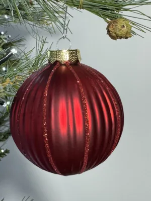 Boule de Noël : Boule, verre, 10 cm, rouge mat