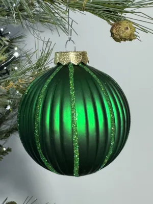 Boule de Noël : Boule, verre, 8 cm, vert