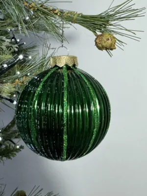 Boule de Noël : Boule, verre, 8 cm, vert