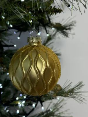 Boule de Noël : Boule, verre, 8 cm, doré mat