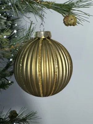 Boule de Noël : Boule, verre, 8 cm, doré