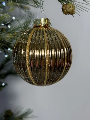 Boule de Noël : Boule, verre, 8 cm, doré