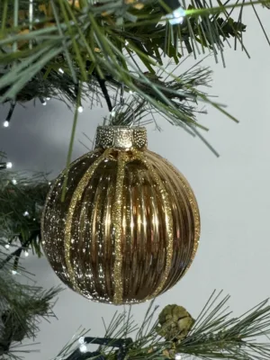 Boule de Noël : Boule, verre, 6 cm, doré