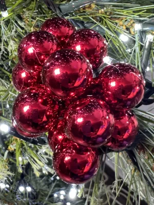 Boule florale : en verre rouge 2 cm * 12 pieces