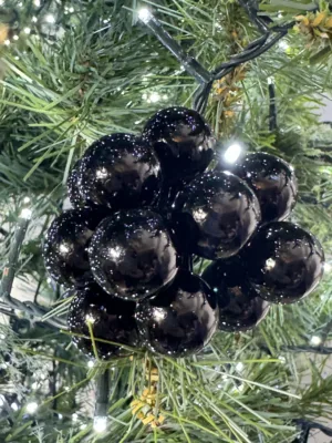 Boule florale : en verre noir, 2 cm * 12 pieces
