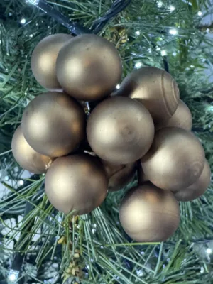Boule florale : en verre beige doré, 2 cm * 12 pieces