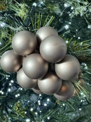 Boule florale : en verre beige mat, 2 cm * 12 pieces