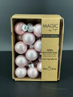Boule de Noël : Balle en verre, 2 cm, 25 pièces en magnolia par boîte