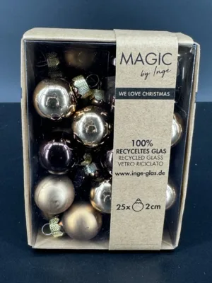 Boule de Noël : Balle en verre, 2 cm, 25 pièces en Lounge élégant par boîte