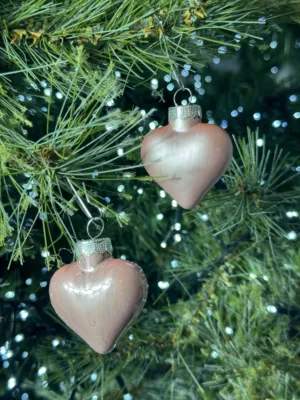 Ornement de Noël : Cœur en verre,  8 par boîte