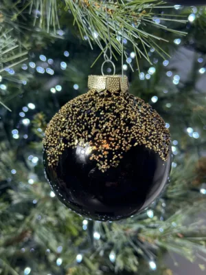 Boule de Noël : en verre, 8 cm, Noir ébène