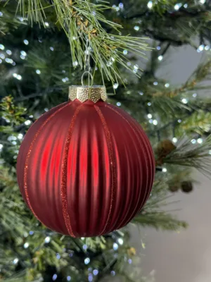 Boule de Noël : en verre, 6 cm, Rouge joyeux mat