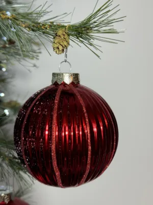 Boule de Noël : en verre, 6 cm, Rouge joyeux