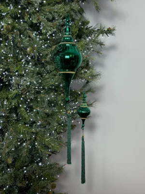 Ornement de Noël : pendentif de couleur verte, H: 35 cm