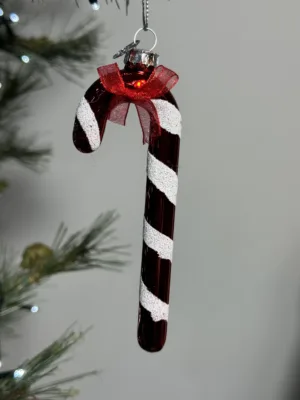 Ornement de Noël : Candy Cane en verre - 13 cm