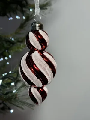 Ornement de Noël : Décoration en verre de Noël Candy Style – 12,3 cm