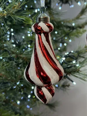 Ornement de Noël : Décoration en verre de Noël Candy Style – 12,3 cm