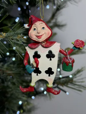 Ornement de Noël : poker en polyrésine, motif "Jeu de Cartes" - 10 cm