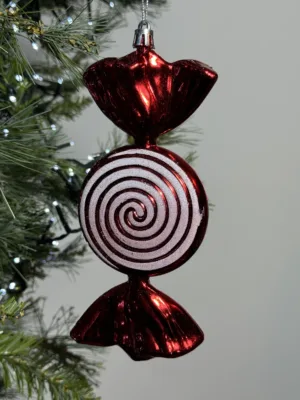 Ornement de Noël : Bonbon sur fil, H: 18 cm, L: 7,5 cm
