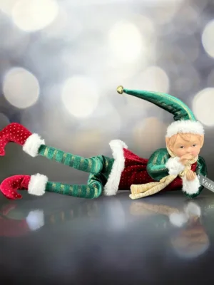 Ornement de Noël : Lutin avec chapeau vert - 48 cm