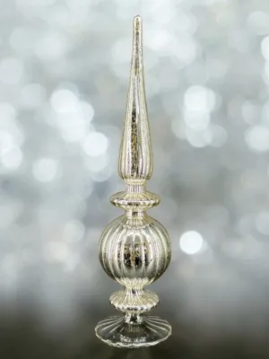Objet de décoration: Flèche décorative de Noël en verre argenté - 40 cm