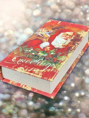 Objet de décoration: boîte en forme de livre de Noël, 22,5 cm