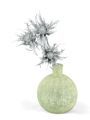 Branche décorative de Noël : thistle décoratif argenté – 42 cm