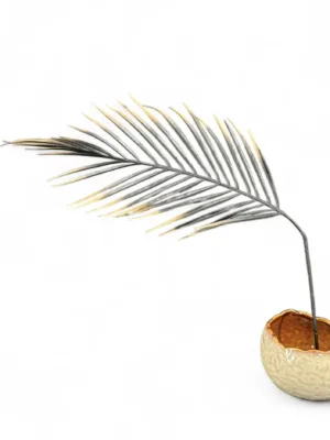Branche décorative de Noël : feuille de palmier décorative bicolore, 25 cm