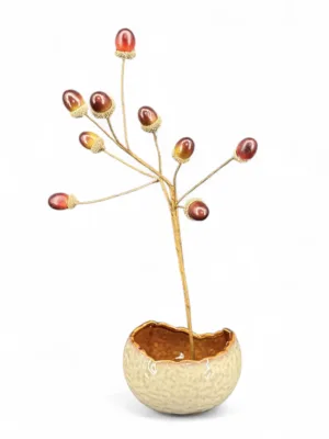 Branche décorative de Noël : branche de glands décorative de 44 cm