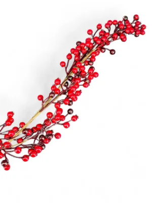 Branche décorative de Noël : Guirlande de baies - 150 cm