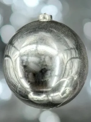 Boule de Noël : Boule en polyéthylène brillante, argent, 15 cm