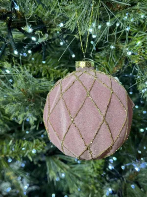 Boule de Noël : géométrique en papier vélin, verre, D-10 cm